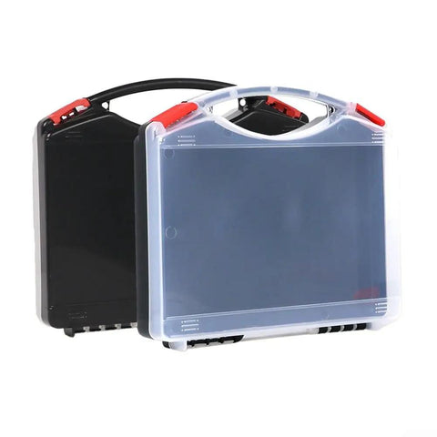 See Through Polypropylene Tool And Jewelry Storage Box For Tools And Small Parts, Built Tough For Home Or Workshop, side view