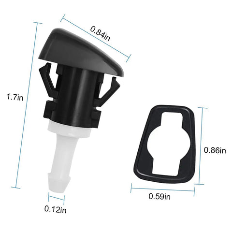 Two Piece Windshield Washer Nozzles Kit Replacement For Front Windshield Spray Heads Easy Install Plug And Play Fits Many Dodge And Jeep Models Including Charger Journey Compass OEM 4805742AB White Durable