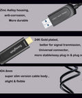 Heavy Duty 65 Foot Fiber Optic USB A To C Active Cable Cranks 10gbps Sync Speeds, with Zinc Alloy housing and gold plated connectors.