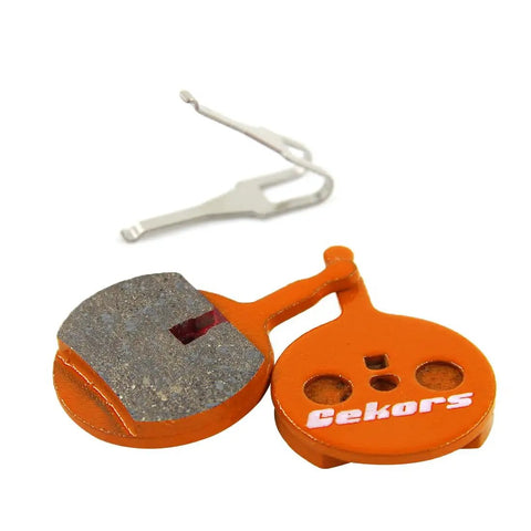 Ceramic Copper Free Bicycle Disc Brake Pads For Avid BB5 And Jetson Bolt BR35 With Spring, 1 Pair, metal-free, orange color