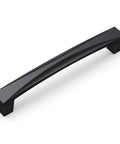 5-1/16 Inch Center To Center Cabinet Pull In Matte Black Finish Modern Arc Handle With Bold Dope Look And Easy Installation With Hardware Included Today, side view