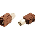 Fakra F Female To SMA Male Adapter Pair For GPS Antennas And RF Projects, Brown Fakra To SMA Connector Kit, 2-Pack