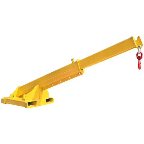 Heavy Duty Workhorse Forklift Jib Boom Crane With 11000 Lbs Capacity And Adjustable 94.5 Inch Telescopic Arm sturdy yellow crane attachment with hook