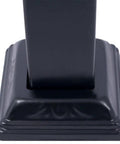 Base of Badass Wrought Iron Handrail for 3 Step Outdoor Stairs, heavy duty rustproof metal, matte black finish.