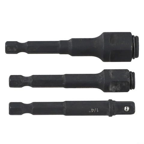Driver Extension Socket Adapter Set 2 In 1 Hex Shank Converter Magnetic Screwdriver Attachment for Power Tools, 3 Piece, Chrome Vanadium Steel