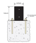 Diagram showing installation of Sturdy 6x6 Post Base Brackets Set Of 4 For Decks Mailboxes And Railings Heavy Duty 14 Gauge Steel.