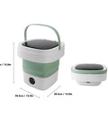 Super Portable 12L Mini Washing Machine And Foldable Spin Dryer, compact design with handle, ideal for travel and dorm use.