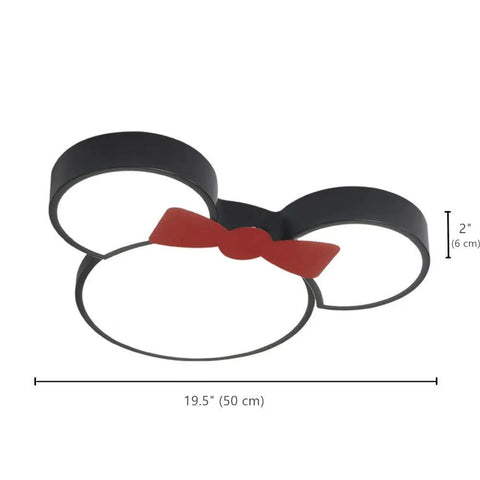 Cartoon Mouse Head Acrylic Dimmable LED Ceiling Light for Kids Rooms Modern Flush Mount Fixture with Stepless Dimming Eye