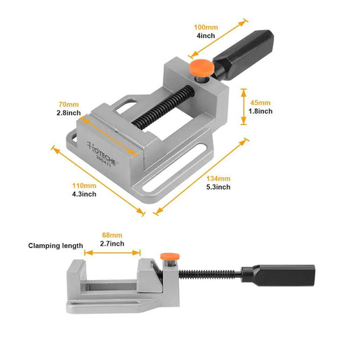 Beefy 2.5 Inch Quick Release Drill Press Vise for Drilling Machine and Milling Projects, Portable Bench Clamp Vise with Rapid Adjust, Heavy Duty Tabletop Vise for Precision DIY Woodworking and Crafts, 68mm aluminum body