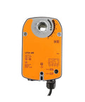 Heavy Duty 24 Volt Rotary Actuator Featuring A Fail Safe Shut Off For Hvac Ventilation Drives With 4 Nm Torque To Run Slick. Close-up view ofLF24-SR actuator with specs visible.