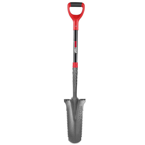 Deep Digging Spade For Garden And Yard Work Narrow Shovel With Serrated Edge For Easy Root Cutting Deep Holes And Transplants Long 44 Inch Shaft With D Shaped Handle Durable Steel For Landscaping And DIY Projects