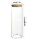 Heavy Glass Coffee Canister 2200Ml Wide Mouth Airtight Food Storage Jar For Tea Sugar Beans And Nuts with wooden lid.