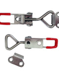 304 Stainless Steel Toggle Clamps, Adjustable Quick Buckle Lock Clamp, Box Clamp for Horizontal Fixtures, 2 Pack, Heavy Duty and Wear-Resistant, Thick Solid Joint, Flexible Shaft, Reliable Quick Release and Secure Hold on white background