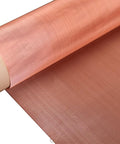 40 Inch Wide Copper Shielding Fabric With Woven Wire Mesh For Paint Filtering And Non Magnetic Signal Screening, rolled view.