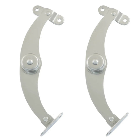 2 Pack Heavy Duty Lid Support Hinges 180 Degree Adjustable for Cabinets, Furniture and Gates in Stainless Steel Silver