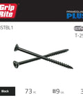 Heavy Duty Exterior Deck Screws With Bugle Head And Star Drive For Treated Lumber Projects Black Coated Finish image showing two 3" screws
