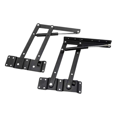 2X Coffee Table Lift Mechanism Hinges With Hydraulic Rod For Smooth Quiet Lift Up Action Durable Carbon Steel Build Heavy Duty Lift Hardware