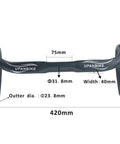 31.8mm Drop Handlebar 420mm Aluminum Alloy 7075 Road And BMX Bike Bar Black Lightweight 3mm Wall 23.8mm Outer Diameter