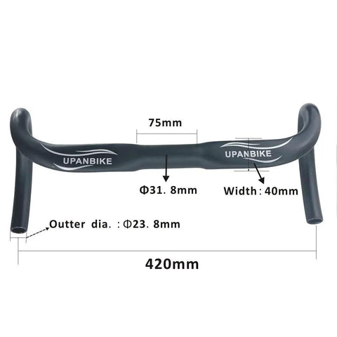 31.8mm Drop Handlebar 420mm Aluminum Alloy 7075 Road And BMX Bike Bar Black Lightweight 3mm Wall 23.8mm Outer Diameter