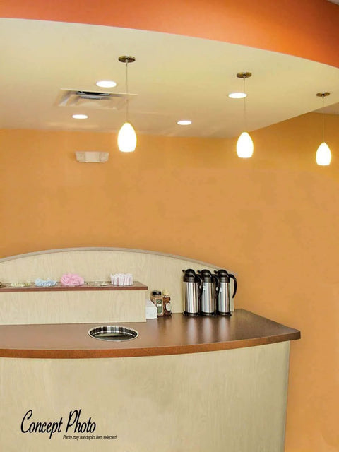 10 Inch Diameter 2 Inch Height Polished Stainless Steel Trash Grommet in a countertop, ideal for hotels and restaurants