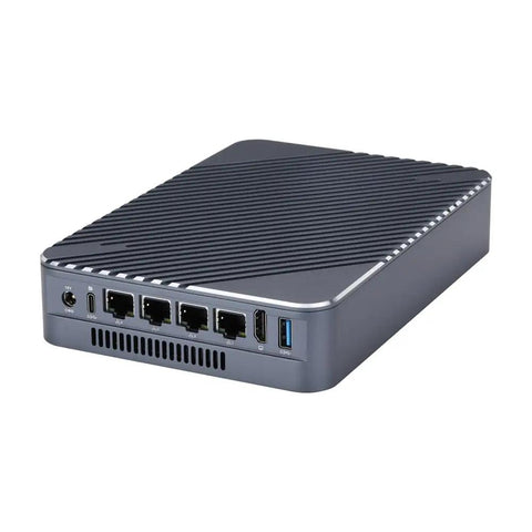Compact Intel Core I5 1135G7 Mini PC With 16GB DDR4 Ram And 128GB M2 Ssd, rear view showing ports for network connection.