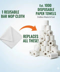 Absorbent Quick Dry Bar Mop Towels Pack Of 60, 14x17 cotton cloth replacing stack of paper towels