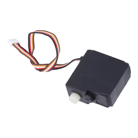 Plug And Play RC Steering Servo Motor 17 Grams Compatible With Traxxas 16101 16102 16103 16201 showing black casing and multi-colored wires.