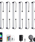 Dimmable WiFi RGB Under Cabinet LED Lighting Kit 12 Inch Linkable Under Counter Lights with Remote Control Multicolor 6 Pack