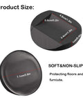 Rubber Furniture Cups With No Slip Floor Grip For All Floor Types Bed Stopper Coasters For Sofas Beds Chairs And Furniture Wheels Prevent Scratches And Slippage Round Black Set Of Eight showing dimensions