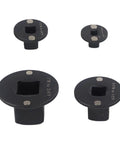 Kickstart Your Auto Repair Gig With This Slick 4-Piece Low Profile Socket Adapter Set, Heat Treated Steel Drive Reducing Kit For Impact Drivers In Tight Spots From 1/4 To 1/2 Inch Perfect For Confined Engine Bays. 4 black steel socket adapters, 1/4 to 1/2 to 3/4 drive