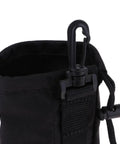 Close-up of the black Lightweight Portable Drawstring Gear Bag For Scuba Diving And Underwater Gear Storage with a hook clasp.