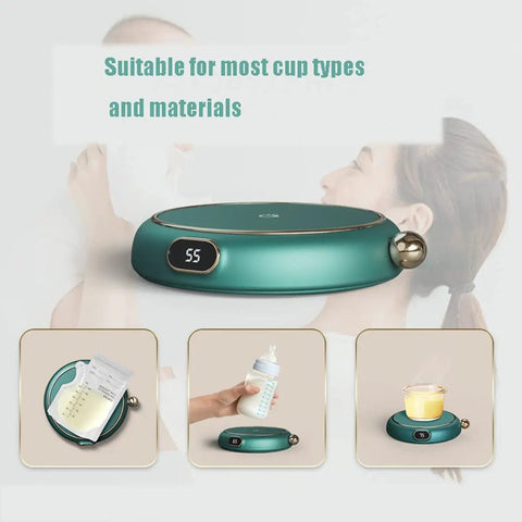 Major Game Changer Usb Coffee Mug Warmer With Adjustable Temp Knobs And Splash Proof Base Keeps Your Daily Brew Absolutely Fire Hot All Week Long Zero Fuss Desktop Cup Heater Nice Holiday Gift - green and gold mug warmer with temperature display