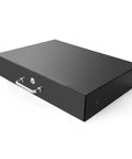 19 Inch Rack Mount Server Drawer With Smooth Silent Glide Tracks And Secure Front Latch Holds Network Hardware Tight While Keeping Workplace Chaos On A Leash A Real Smart Storage Flex, black drawer with handle.