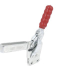 Beefy Push Pull Toggle Clamp BRH 12135 Heavy Duty 227Kg 500Lb Holding Capacity With Short Pliers U Bar Base 60 Degree Handle Opening 100 Degree Bar Opening Red Silver Metal And Plastic Construction close-up
