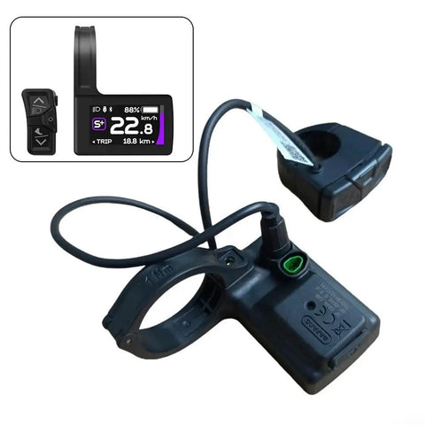 Premium Can Bus E Bike Display For Bafang M560 M600 M820 Mid Drive Motors featuring Glowing Tft Lcd Screen For Sharp Readings And Smooth Control On Any Ride You Gotta Take. black ABS handlebar display with remote controller and cable