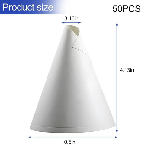 50 Pack Disposable Paper Oil Funnels For Cars No Spill Automotive Fluid Dispenser Cone Funnel Set For SUVs Sedans Trucks