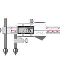 Center Distance Digital Caliper Hole Distance Electronic Vernier Ruler Cone Probe Electronic Caliper Hole Center Distance Ruler(5-150mm) showing LCD display with measurement.