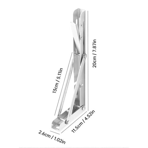Heavy Duty Folding Shelf Brackets 8 Inch Two Pack Triangle Wall Mounted Shelf Bracket Set With Screws Space Saving For Shelves Benches And Tables Black Finish