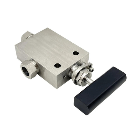 Needle valve 1/8in stainless steel 316, ultra high pressure, square body with black handle