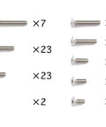 Titanium Screw Set For Rc Gt01 Chassis Upgrade Drop Right In showing assortment of screws by count and size, ideal for upgrades.