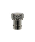 Close-up of SMA Male To BNC Female RF Adapter, nickel plated with gold contacts for ham radios coax connectors.