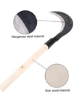 Gardening Hand Scythe With Long Handle For Easy One Handed Weeding And Grass Cutting Featuring Durable Manganese Steel Construction