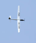2500mm ASW 17 Electric RC Glider Plane Kit PNP flying with strong motor ESC in clear sky, seen from below