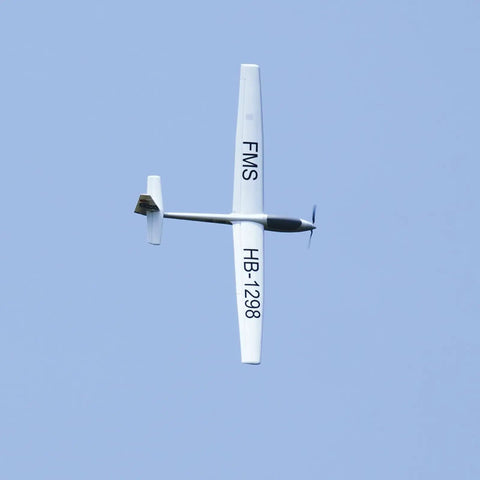2500mm ASW 17 Electric RC Glider Plane Kit PNP flying with strong motor ESC in clear sky, seen from below