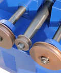 Heavy Duty Electric Pipe Bender With 17 Dies for Stainless Steel Iron and Round Square Tubes Up to Nearly Three Inches, showing bending rollers.