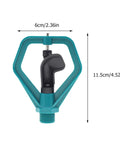 Close-up of one sprinkler from a Two Pack Automatic Lawn Sprinklers For Garden Irrigation System showing dimensions.