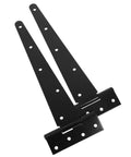 Beefy Heavy-Duty Extended T-Shape Gate Hinge With Ball Bearing For Door Installation And Outdoor Gates, sturdy black hinge in pair
