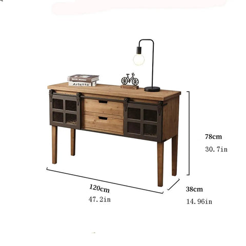 Heavy Duty Industrial Wooden Wine Cabinet Sideboard With Massive Floor Mount Bottle Storage And Durable Scratch Resistant Finish, 120cm wide.