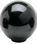 Front view of Ball Knob 1/4-20 Thread, 1.5 Inch Length, Blind Tap Mount, Thermoset Handle With Threaded Insert for cabinet machinery grip, Made in USA.