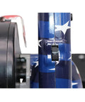 Close-up of 6 Inch Chop Saw Cut Off Saw With 610W Motor, 8000 RPM showing adjustable guard and patriotic design